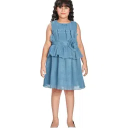 Peppermint Kids Blue Applique Dress-image-29