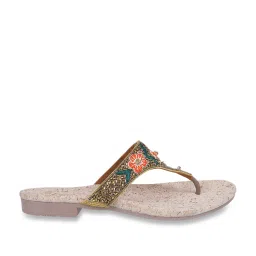 Metro Women's Antique Gold Thong Sandals image 2