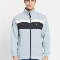 Octave Sky Blue High Neck Regular Fit Sweatshirt image 1