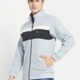 Octave Sky Blue High Neck Regular Fit Sweatshirt image 3