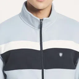 Octave Sky Blue High Neck Regular Fit Sweatshirt image 4