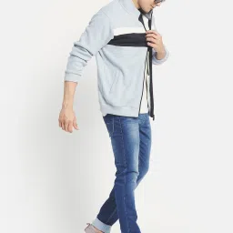 Octave Sky Blue High Neck Regular Fit Sweatshirt image 5