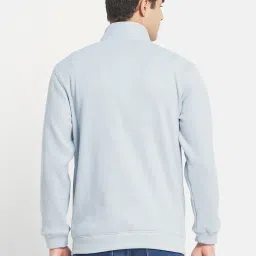 Octave Sky Blue High Neck Regular Fit Sweatshirt image 2
