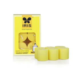 IRIS Yellow Mango Sorbet Scented Votive Candles Refill - Set of 6 image 2