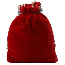 Gaurapakhi Red Embellished Potli image 2