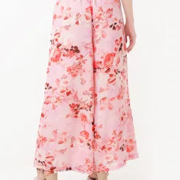 Zink London Light Pink Floral Print Trousers image 2