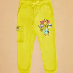Pantaloons Junior Yellow Cotton Printed Avengers Trackpants image 2