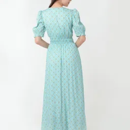 Zink London Light Blue Printed Maxi Dress image 2