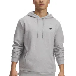 UNDER ARMOUR Grey Project Rock Rival Fleece Regular Fit Hoodie-picture-32