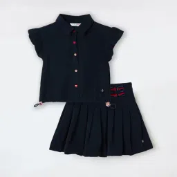 Elle Girls Blue Solid Regular Fit Top-picture-18