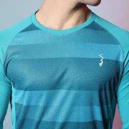 Campus Sutra Blue Regular Fit Printed Sports T-Shirt image 5