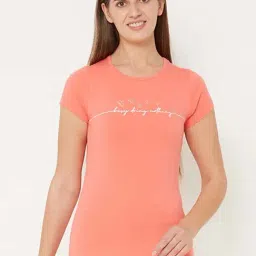 Sweet Dreams Papaya Peach & Grey Printed T-Shirt Short Set-picture-26