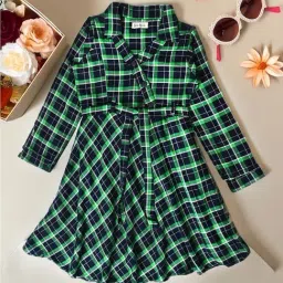 Bella Moda Kids Multicolor Cotton Printed Full Sleeves Dress-image-29