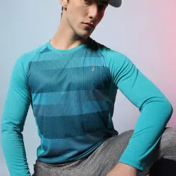 Campus Sutra Blue Regular Fit Printed Sports T-Shirt image 4