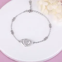 GIVA Love All Around 92.5 Sterling Silver Locked in Love Bracelet for Women & Girls-picture-35