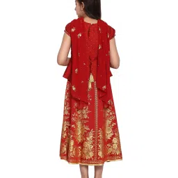 Aurelia Kids Red Embellished Top, Skirt with Dupatta image 2