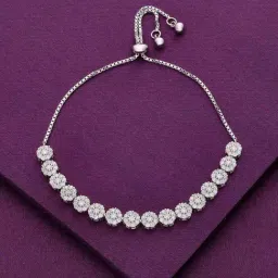 Kai Jewel Sterling Silver Flowery Elegance Diamond Adjustable Bracelet-picture-28