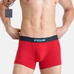 FCUK Multi-Color Cotton Blend Logo Trunks Pack of 2-picture-20