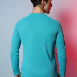 Campus Sutra Blue Regular Fit Printed Sports T-Shirt image 2