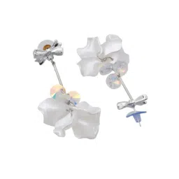 VOJ Silver Plated Bow Drop Earrings image 5