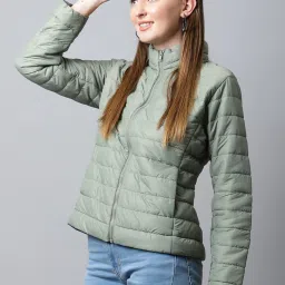 Cantabil Light Green Quilted Jacket image 3