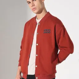 SHOWOFFFF Rust Cotton Printed Regular Fit Jacket image 4