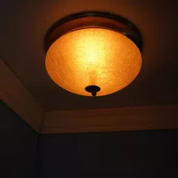 Fos Lighting Zenith Crackle  Glass 254 mm(10 Inch)es Flush Mount Brass Ceiling Lamp - Zenith-Crack-CL2 image 5