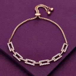 Kai Jewel Sterling Silver Rose Gold Double Bar Link Adjustable Bracelet-picture-16