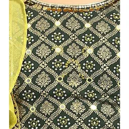 Aurelia Kids Green & Yellow Embellished Top, Skirt with Dupatta image 5