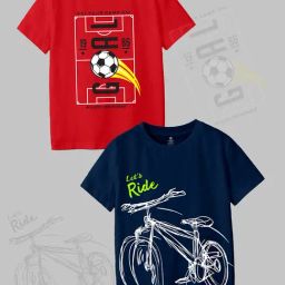 Codez Kids Red & Navy Printed T-Shirt (Pack Of 2)-picture-20