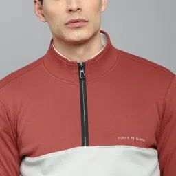 Louis Philippe Multicolor Mock Collar Sweatshirt image 4