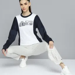 ALCIS White & Blue Logo Print Pullover image 4