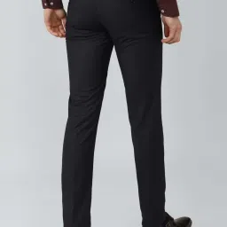 Van Heusen Navy Blue Slim Fit Checks Trousers image 2