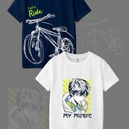 Codez Kids Navy & White Printed T-Shirt (Pack Of 2)-picture-16