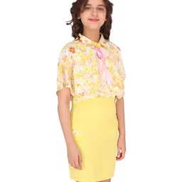 Cutecumber Kids Yellow Floral Print Dress image 3