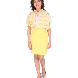 Cutecumber Kids Yellow Floral Print Dress image 4