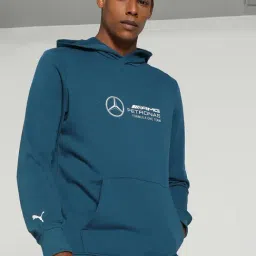 Puma Mercedes-AMG Petronas Motorsport Blue Cotton Regular Fit Printed Hooded Sweatshirt-image-82