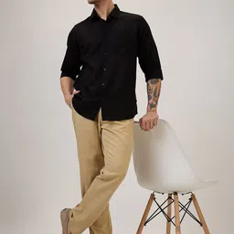 SPYKAR Men Cotton Pleated Regular Trousers image 5