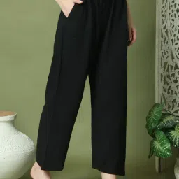 Tag 7 Black Double Cloth Cotton Lounge Pants image 3
