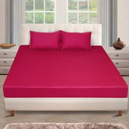 Romee Navy Cotton 250 TC Bed Sheet Set image 1