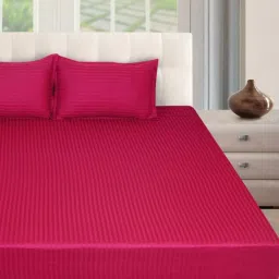 Romee Navy Cotton 250 TC Bed Sheet Set image 2