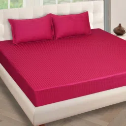 Romee Navy Cotton 250 TC Bed Sheet Set image 3