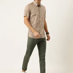 Burnt Umber Light Brown Regular Fit Printed Shirt image 5