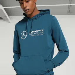 Puma Mercedes-AMG Petronas Motorsport Blue Cotton Regular Fit Printed Hooded Sweatshirt-picture-40