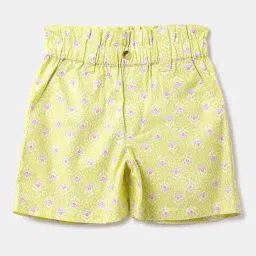 United Colors of Benetton Kids Light Green Floral Print Shorts-picture-17