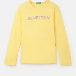 United Colors of Benetton Kids Yellow Printed Full Sleeves T-Shirt-picture-23