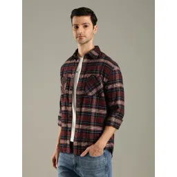 Tommy Hilfiger Brown Cotton Regular Fit Checks Shirt image 3