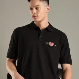 Tommy Hilfiger Men Brand Logo Printed Polo Collar Applique T-shirt image 2