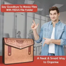 FEDUS Document Holder Bag with Snap Button Brown image 4