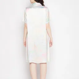 Clovia Multicolor Satin Tie - Dye With Pocket Night Dress image 2